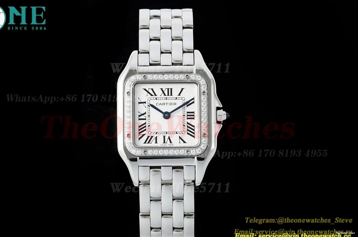 27mm SS AF White Dial Panthere SS De Secrete Ladies Quartz 0422